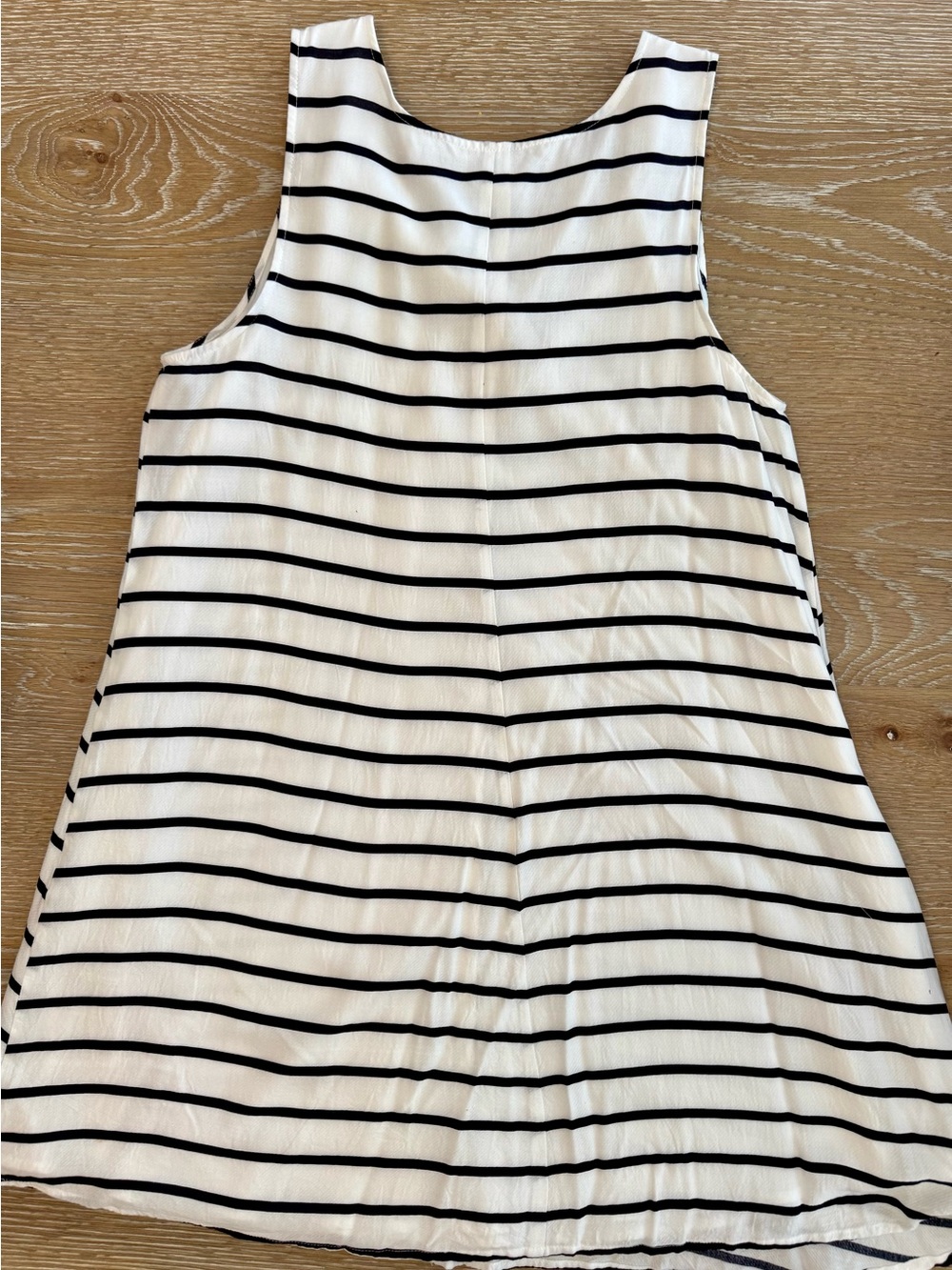 BB Dakota White and Black Striped Sleeveless swing Dress